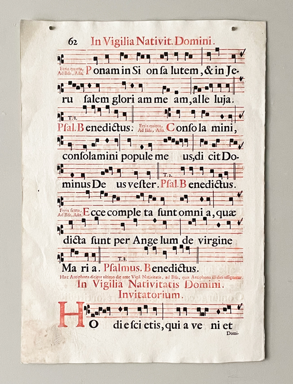 18世紀の交唱聖歌楽譜 各頁