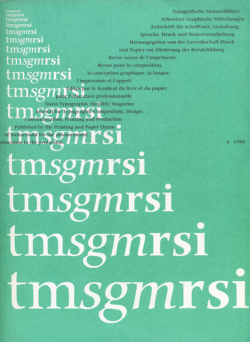 Typografische Monatsblatter / TM 1985-88各号